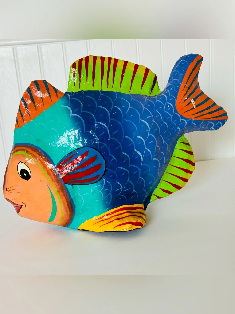 Colorful Hand-Painted papier mache Fish
